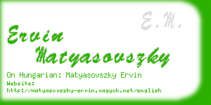 ervin matyasovszky business card